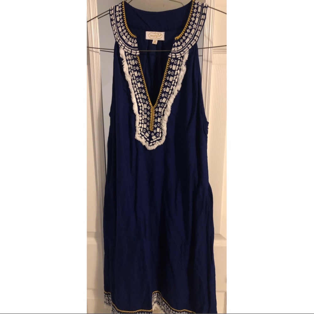 Royal blue detailed dress